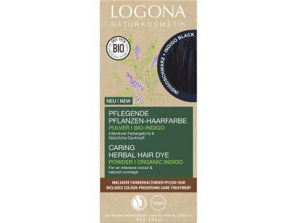 Logona Prášková farba na vlasy Indigo Black